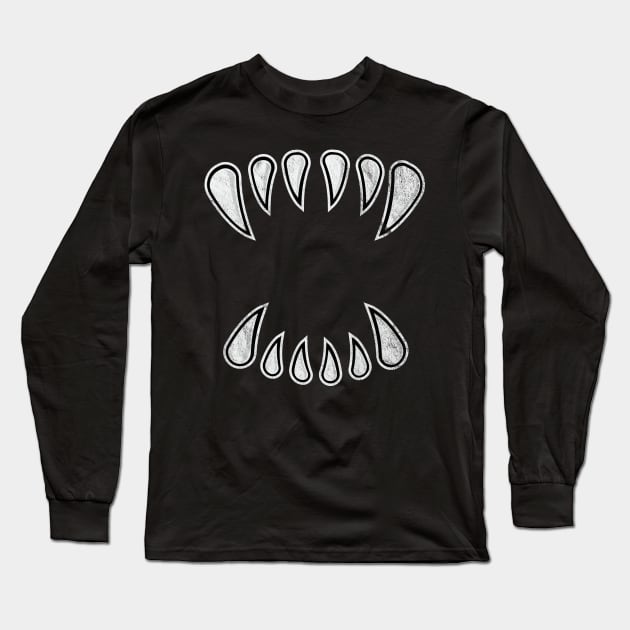 Halloween Monster Vampire Fangs Long Sleeve T-Shirt by astralprints